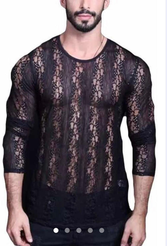 Abrochalo Camisa Manga Larga Hombre Moda Nylon Spandex